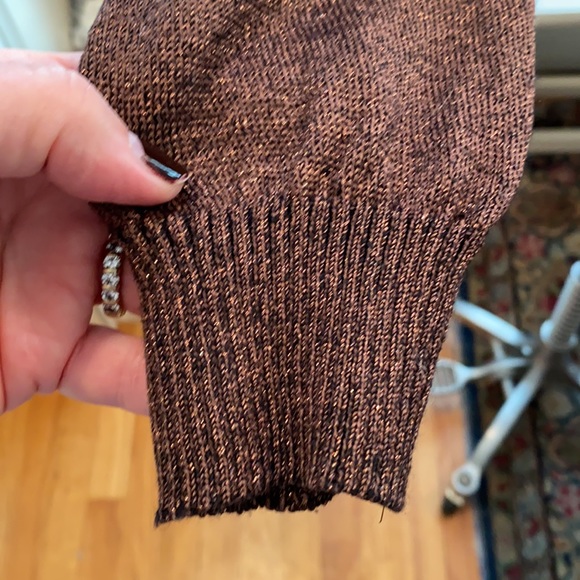 NWT FREE PEOPLE V NECK WAISTED WARM GLITTER HOLIDAY SWEATER🎁 $4.99 reduce ship - Picture 5 of 9